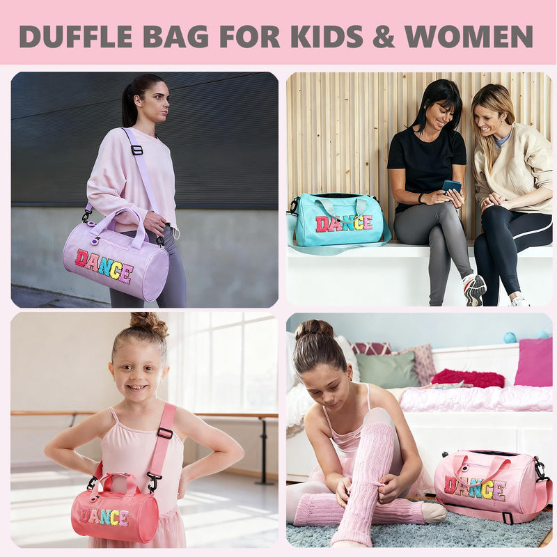 Dance Bag for Girls Kids Duffle Ballet Bag Women Birthday Gifts for Girls | Small Gym Duffle Bags Overnight Travel Bags Workout Duffel Bag,Waterproof Fabric,for Toddler Teen and Women,Girls Gift Pink L