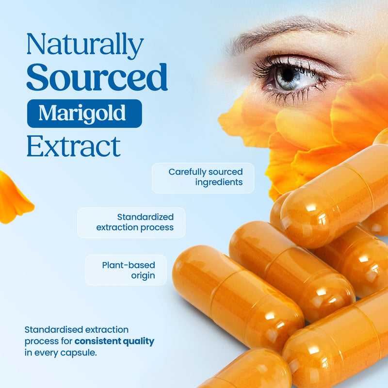 URENUS Lutein 25mg and Zeaxanthin 1.5mg Eye Wellness Supplement, Marigold Extract, Daily Visual Support, Vegan Capsules, 90 Capsules