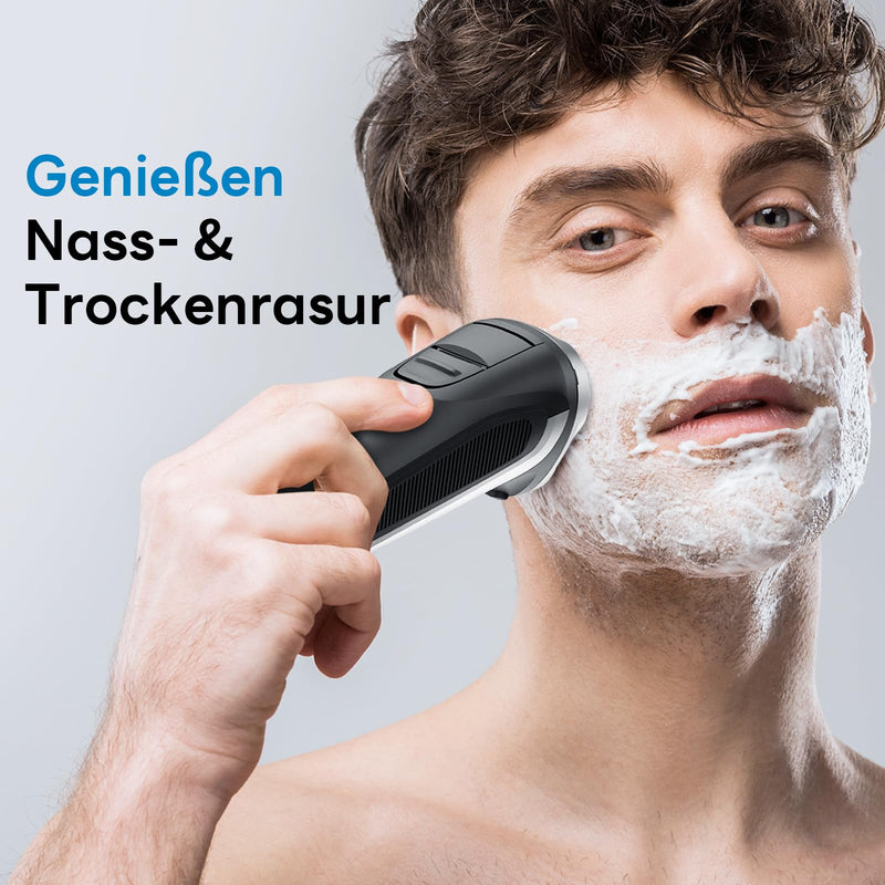 [Australia] - DOAO Men's Electric Shaver, 2025 Upgrade Men's Electric Shaver Men's 2 in 1 Waterproof Wireless Rotary Shaver for Face Wet and Dry Shaver (A3) A3 