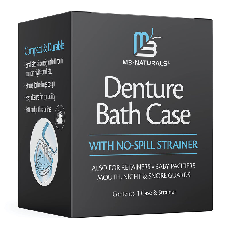 Denture Bath and Retainer Case & Retainer Denture & Dental Appliance Cleaner Tablets with Minty Fresh Flavor (8 Month Supply)
