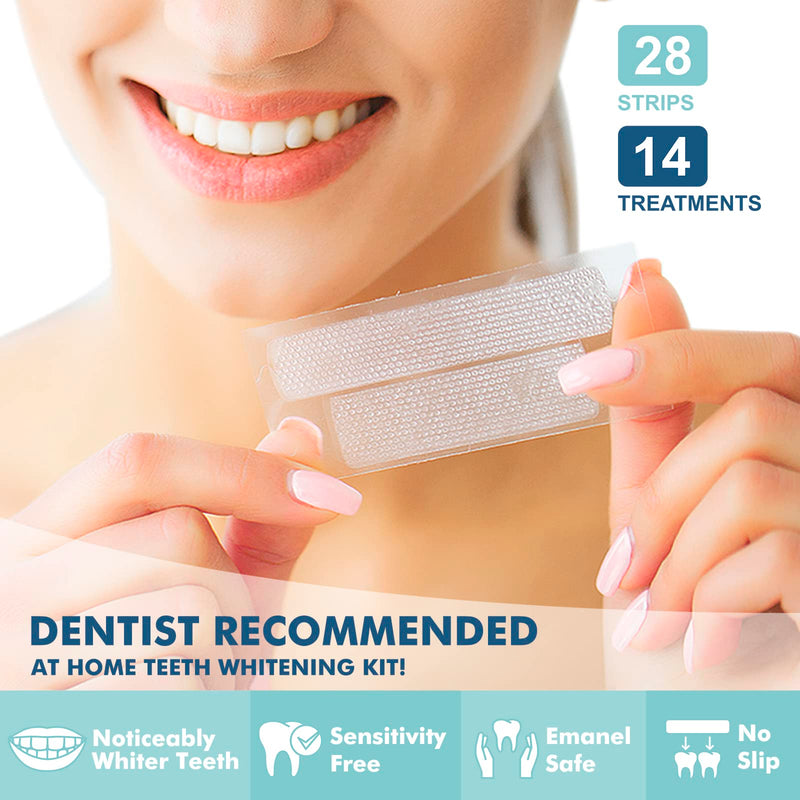 [Australia] - Teeth Whitening Strips for Sensitive Teeth 14 Treatments, Enamel Safe Strips, Dentist Recommended 30 Minutes Fast Results, Teeth Whitener for Coffee Tea Smoking other Stains - 28 Strips 