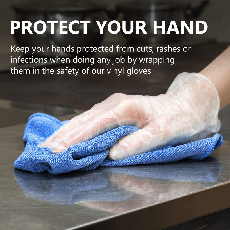 [Australia] - Disposable Gloves, Squish Clear Vinyl Gloves Latex Free Powder-Free Glove Health Gloves for Kitchen Cooking Food Handling, 100PCS/Box, Medium Medium (Pack of 100) 