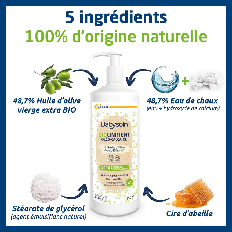 [Australia] - BABYSOIN - Oil-lime bioliniment - protective care - fragrance-free - certified organic - made in France - 750 ml 