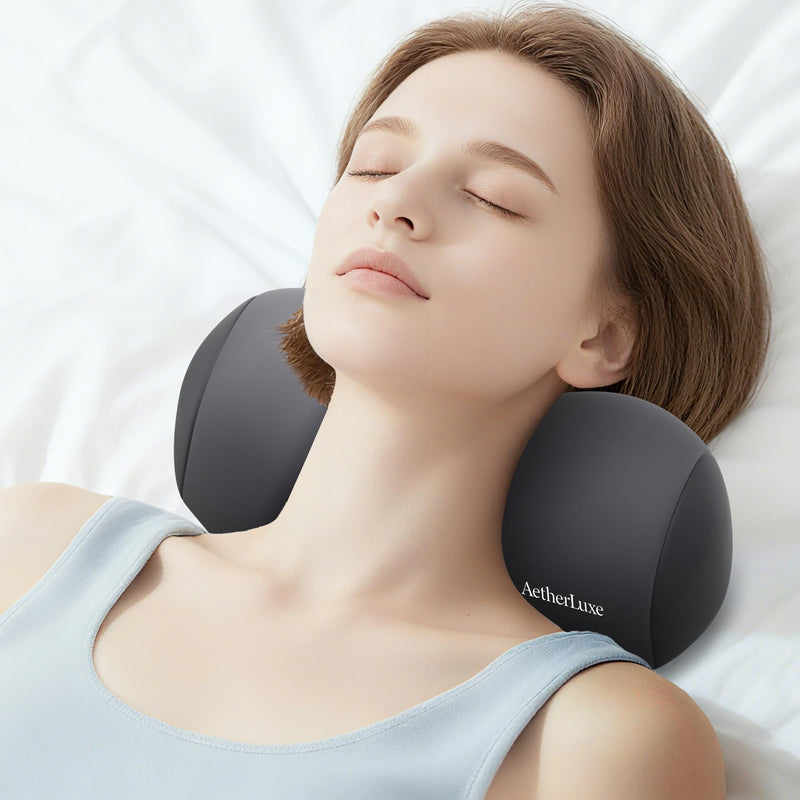 [Australia] - Small Cervical Neck Pillow,Neck Stretcher,Precisely Engineered for Neck Pain Relief,Odorless Memory Foam Pillow with Milk Silk Case,Therapeutic Neck Support Pillow for Back Sleepers Dark Gray 