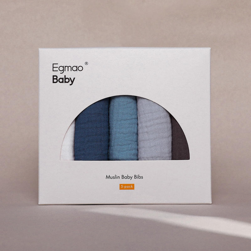 [Australia] - Muslin Bibs for Baby Boys Girls,Organic Muslin Baby Bib for Drooling and Teething,Soft Bandana Drool Bibs 5 Pack Haze 