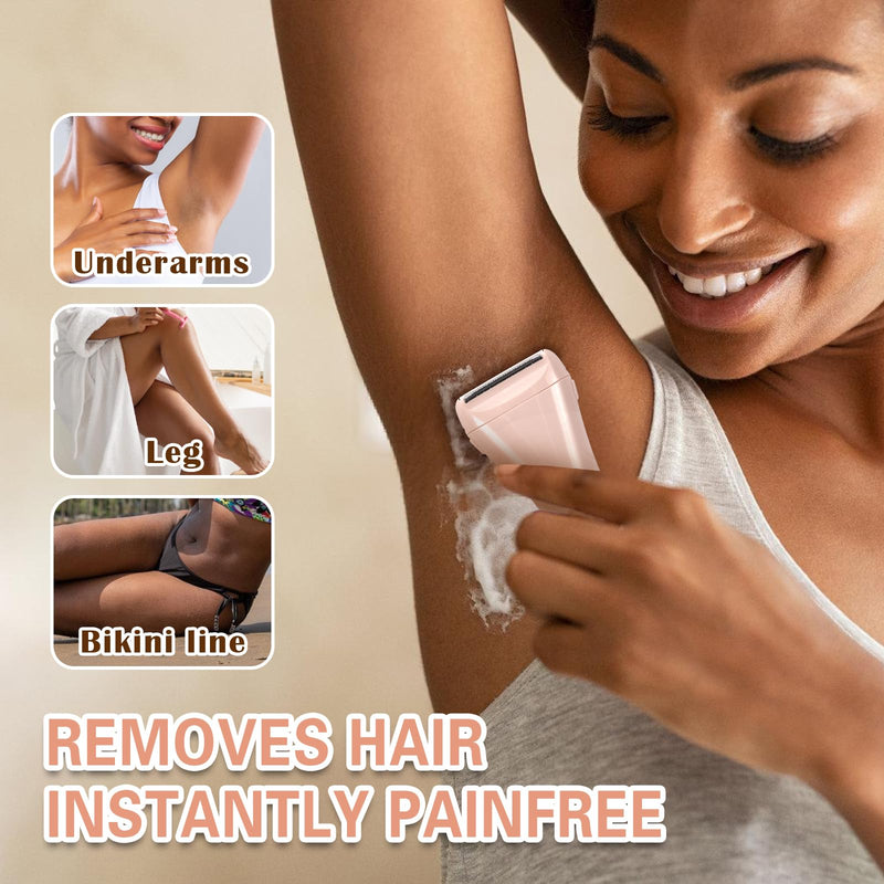 [Australia] - Cordless Electric Epilator for Women IPX7,Versatile Epilator with AdjustableTwo-Speed Shaver,Ergonomic Handle,Ideal for Shower Use, Efficient and Comfortable Hair Removal Experience(White) White 