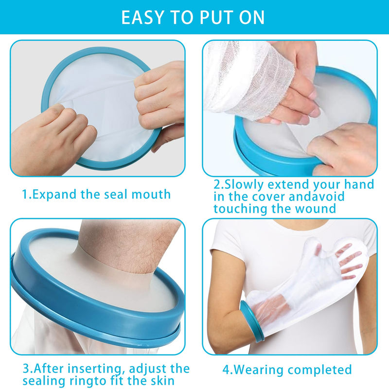 [Australia] - 1 piece plaster protection waterproof arm, adult bandage protection arm shower protection, medical consumables for plaster protection, reusable, keeps wound dressings on the arms dry, unisex 