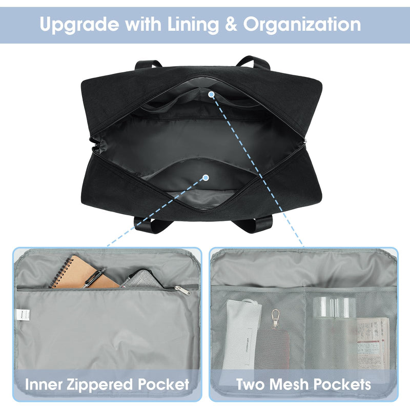 Narwey Foldable Travel Duffel Bag with Travel Toiletry Organizer Traveling Dopp Kit Shaving Bag