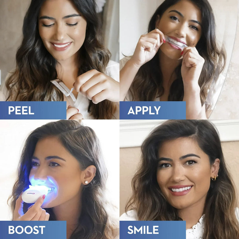 [Australia] - Crest 3DWhitestrips 1 Hour Express + LED Light Teeth Whitening Kit, 19 Treatments 