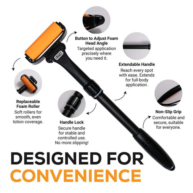 [Australia] - EZPIK Lotion Applicator for Back, Extendable up to 23" - Curved Design Back Lotion Applicator for Elderly/Seniors with Limited Mobility, Lotion Stick & Sunscreen Applicator for Skin Cream, Oils & More 