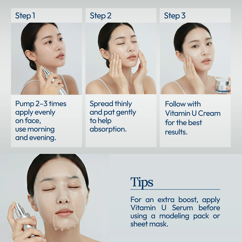 Moisturizing Serum, Korean Skincare Hydrating Serum for Face made with Niacinamide, promotes Firmness and Glossy Skin, 60 ml (2.02 fl oz)