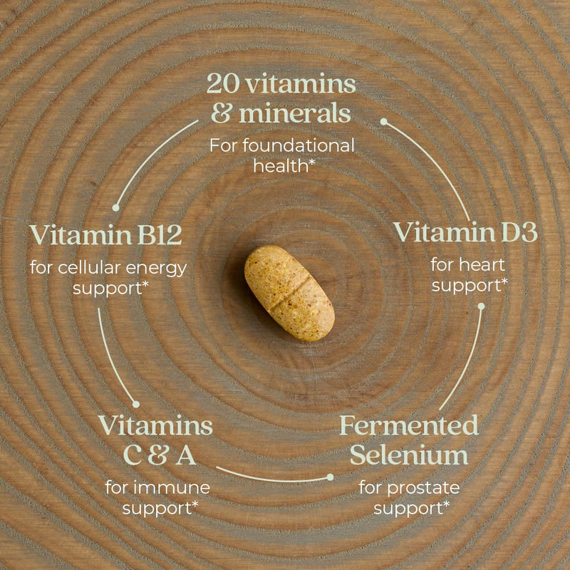 New Chapter One Daily Every Man's Multivitamin 40+ - Offers Eyesight, Immune System & Cellular Energy Support* - Contains Vitamin C, Saw Palmetto & More - Gluten Free & Vegetarian - 72 Tablets 72 Count (Pack of 1)