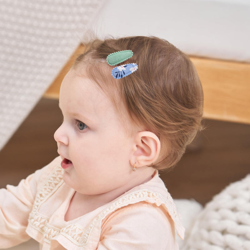 [Australia] - 40 PCS Snap Hair Clips for Girls Flower Patterns Toddler Hair Clips 1.5" Wrapped Mini Baby Hair Clips Cute Baby Girls Fine Hair Barrettes Hair Accessories for Baby Girls Infants Toddler 40 PCS 