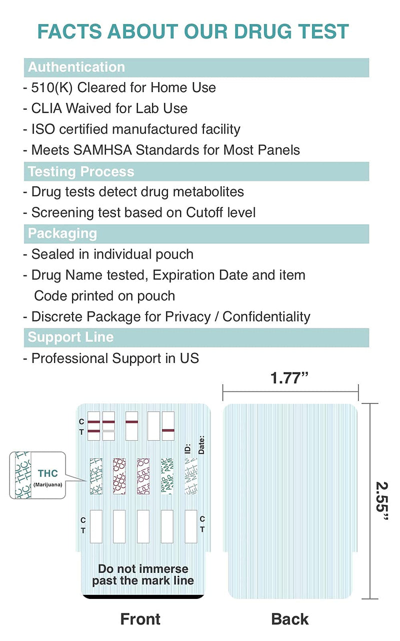 Easy@Home 12 Panel Urine Drug Test Kits, 10 Pack Multi Drug Test | Screening BUP, OPI 300 - Testing Marijuana (THC), BUP,COC,MOP/OPI300, AMP,BAR,BZO,MDMA,MET/mAMP, MTD, OXY,PCP, EDOAP-6125B 10 Count (Pack of 1)