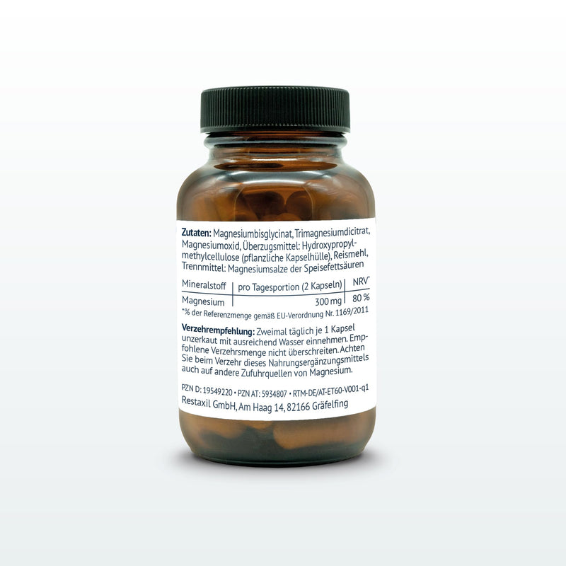 [Australia] - Restaxil Magnesium - highly dosed premium magnesium complex with magnesium bisglycinate. Laboratory tested, highly concentrated, excellent bioavailability, vegan. From the No. 1 nerve specialist in the pharmacy 