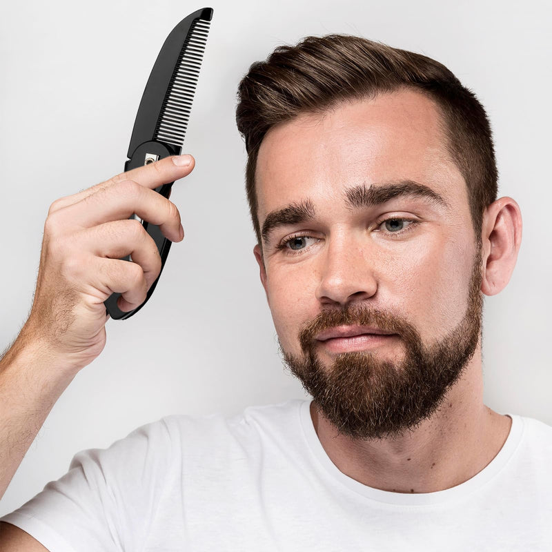 [Australia] - Pack of 6 Foldable Beard Combs for Men Pocket Comb Mustache Comb Small Mustache Comb Men's Beard Mustache Combs Portable Styling Hair Comb for Mustaches Styling Grooming 