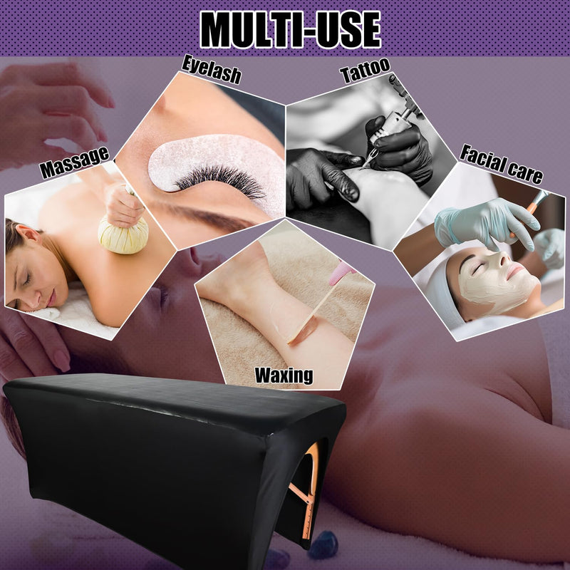 [Australia] - 32Inch Lash Bed Cover 1 Pack|PU Leather Massage Table Cover|Soft Comfortable Spa Bed Cover for Salons Spa Home Use Black 32in-1pcs 
