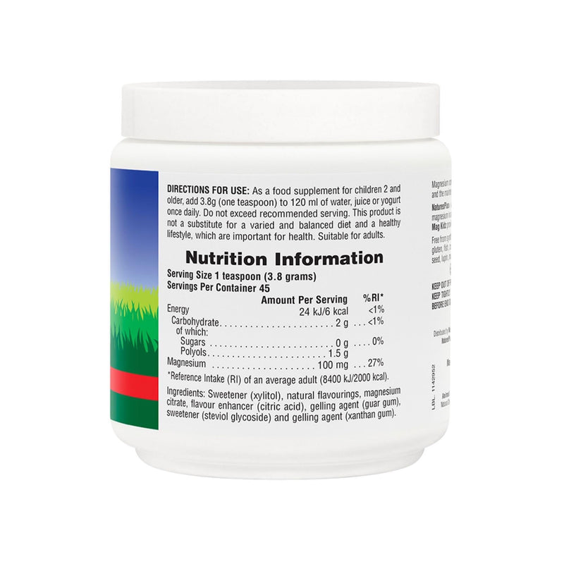 NaturesPlus Animal Parade MagKidz Children’s Magnesium Supplement - Natural Cherry Flavour, Teeth, Bones and Muscle Support for Children's Health - Gluten Free, Vegan - 171 g Powder 171 g (Pack of 1)