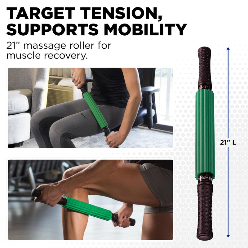 THERABAND Roller Massager, Muscle Massage Tool, Fascia Release, Back, 21" Standard