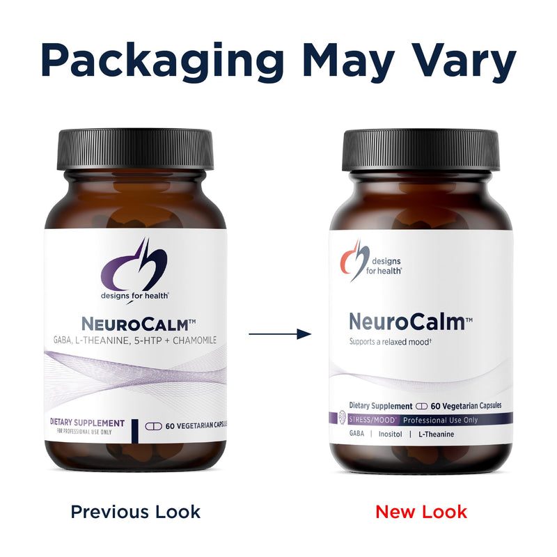 Designs for Health NeuroCalm - Supports Mood & Stress Relief with GABA, Inositol, L-Theanine, 5HTP, Vitamin B12 and B6, Taurine, Chamomile, Magnesium, and PharmaGABA - Gluten Free, Vegan (60 Capsules)