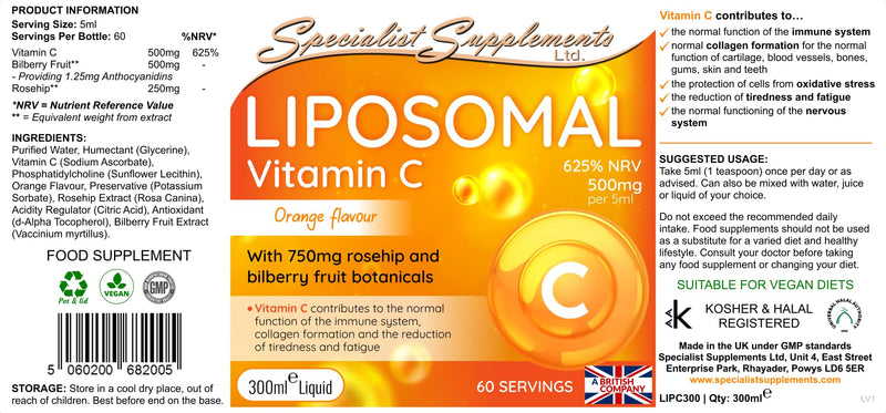 LIPOSOMAL Vitamin C, 300ml Liquid