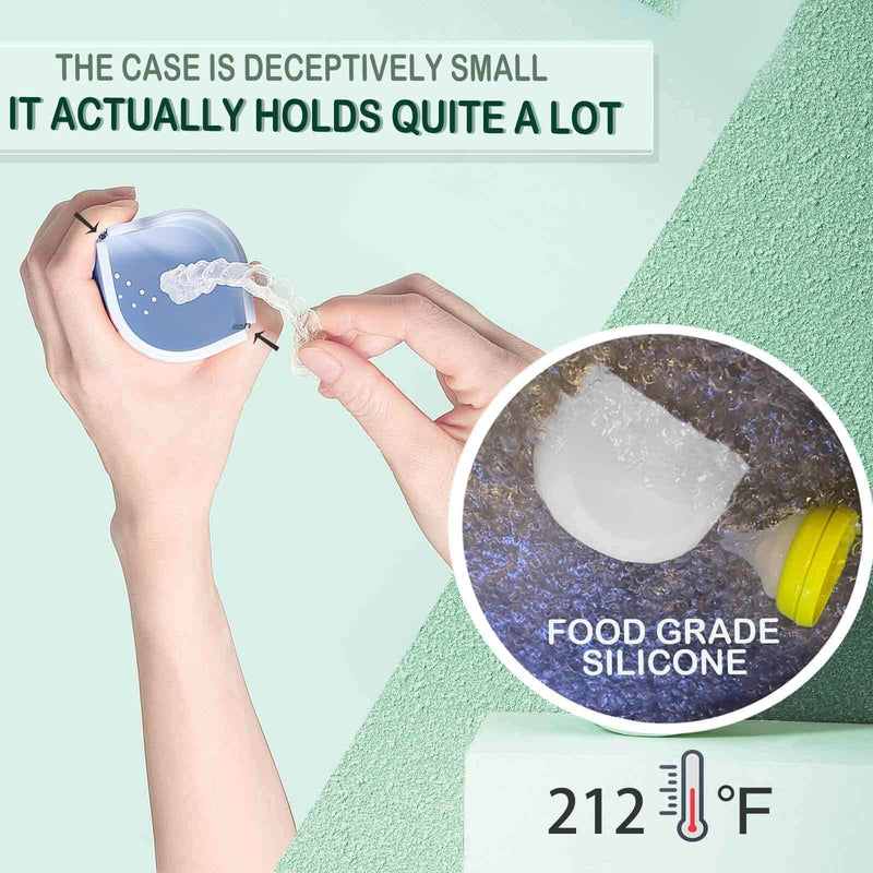 [Australia] - Silicone Retainer‚ÄÇCase with Lanyard Slim Cute Retainer Holder Dental Thin Container Braces Case for Girl Women Kids Men Travel Partial Denture Night Mouth Guard Aligner Case(Light Blue) Light Blue 