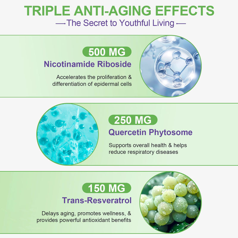 NAD Supplement NAD Nicotinamide Riboside 900mg Boost NAD+ Support Cellular Energy & Anti-Aging Vegan Safe, Non-GMO-80 Capsules 80 Capsules