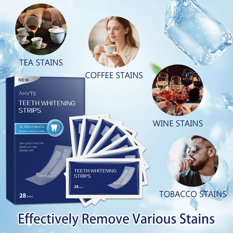[Australia] - Teeth Whitening Strips 14 Treatments, Gentle Enamel-Friendly Formula for Sensitive Teeth with Non-Slip Dry Tech, for Brighter Smiles After Coffee/Wine, 28 White StripsÔºàMintÔºâ 