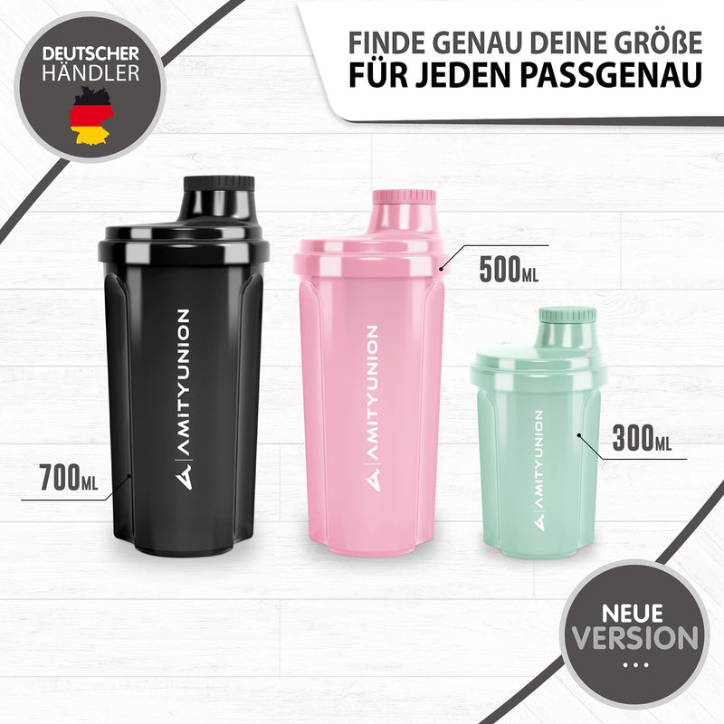 [Australia] - Protein shaker 300 ml “Heaven” leak-proof, BPA free with click-in sieve & scale for creamy whey shakes, gym fitness cup for isolates & sports concentrates, protein shaker, original in sky blue 