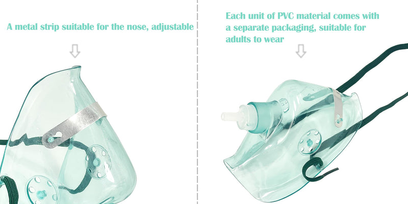[Australia] - 3 Pack Oxygen Mask for Face Adult with 6.6' Tube & Adjustable Elastic Strap - Size L L-3pcsÔºàAdultÔºâ 
