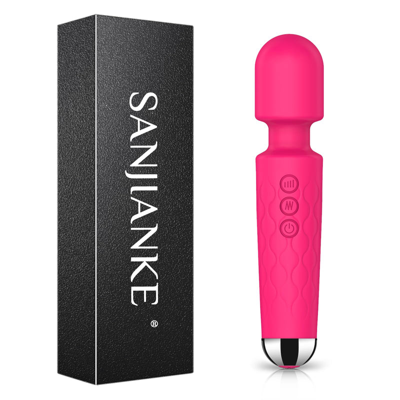 [Australia] - Vibrator Wand,Adult Sex toy Wand, G Spot Dildo, Clit Vibrator, Sex Vibrators,Clitoris Stimulation,with 8 Speeds & 20 Patterns, Quiet,Fully Waterproof,vibrating wand for her pleasure (Rose Red) Large 