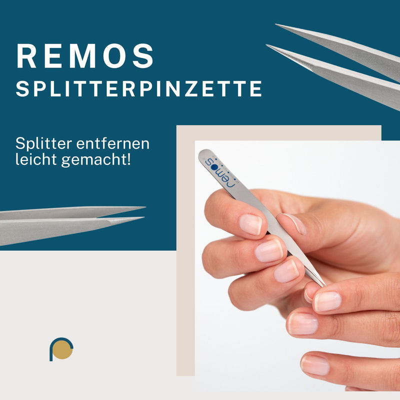 [Australia] - REMOS splinter tweezers - stainless steel [INOX] 9.5 cm - fine tip red 