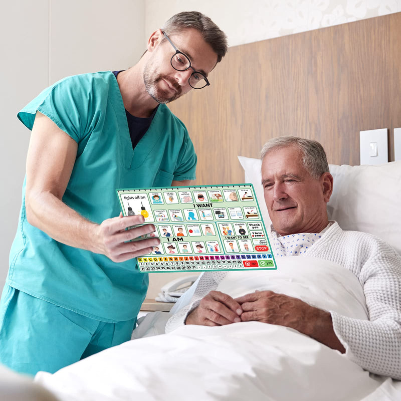 [Australia] - 6 Pcs Communication Board for Nonverbal Adults Aphasia Colorful Picture Symbol Communication Cards for Patients Children(Green) Green 