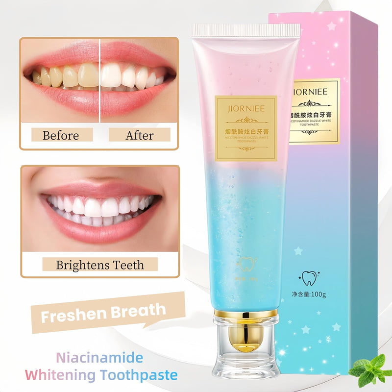 2 Pcs Niacinamide Whitening Toothpaste, Deep Stain Removal Fresh Breath Triple Oral Care Radiant Toothpaste. 2