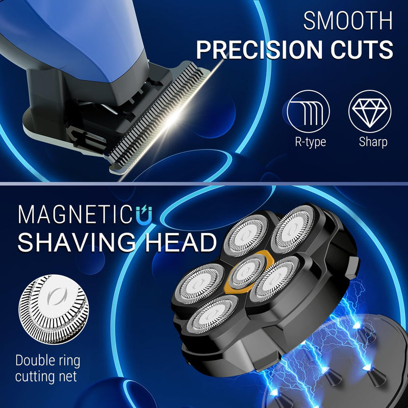 [Australia] - SOLIMPIA Upgraded Head Shavers for Bald Men, Hair Trimmer Kit, Magnetic Electric Razor, Large Battery Capacity, Rechargeable LED Display Beard Trimmer, Waterproof Wet/Dry Head Shaver 
