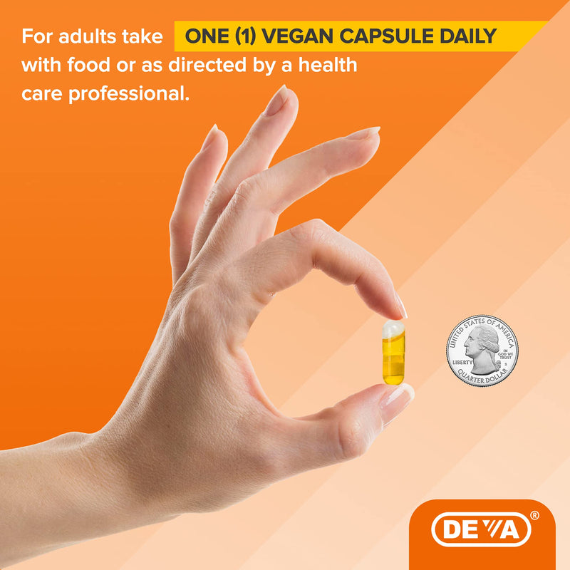 [Australia] - Deva Vegan Omega-3 Flaxseed Oil Supplement - 1000 MG Per Serving - Cold-Pressed & Unrefined - Fish Oil Alternative - with Omega-3 ALA - 90 Capsules, 1-Pack 