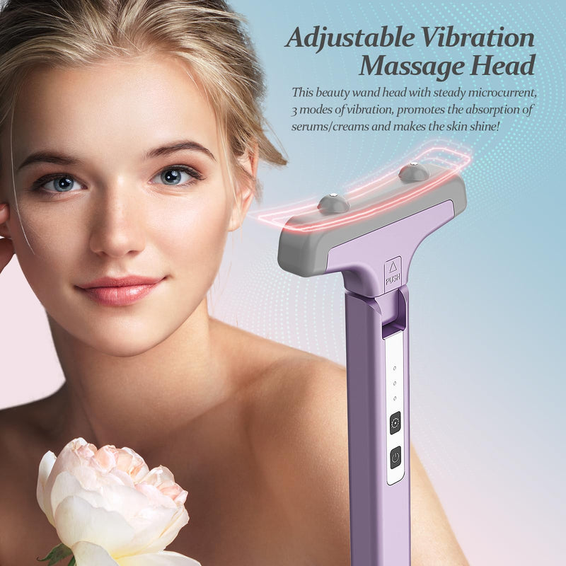 Red Light Therapy for Face, Eyes and Neck, Red Light Therapy Wand, 7 Color Led Light Therapy for Face, Red Light Therapy at Home for Face Lift, Firm, Smooth, Skin Care Massage Tools