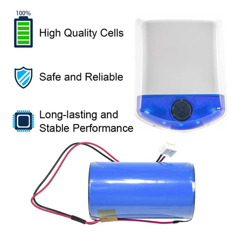 [Australia] - HQRP 3.6V Lithium Thionyl Chloride D-Size Battery Compatible with DSC ER34615M-T1 WT4911 WT4911B WT8911 ALEXOR Wireless Outdoor Siren WT4911BATT ADT 
