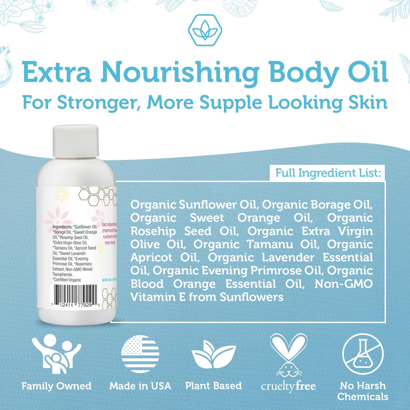 [Australia] - Era Organics Organic Stretch Mark Oil for Pregnancy - Extra Moisturizing Belly Oil for Pregnancy - Pregnancy Oil to Prevent Stretch Marks - Pregnancy Must Haves 