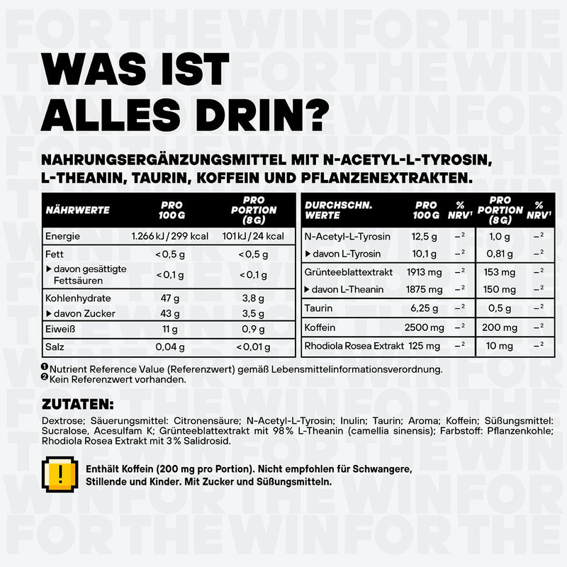 [Australia] - FTWIN HIGH VOLTAGE BOOSTER | For GAMERS and E-SPORTERS | REFLEX – FOCUS – ENERGY – ENDURANCE | 320 g = 40 servings (320 g, Black Voodoo) 320 g (pack of 1) 