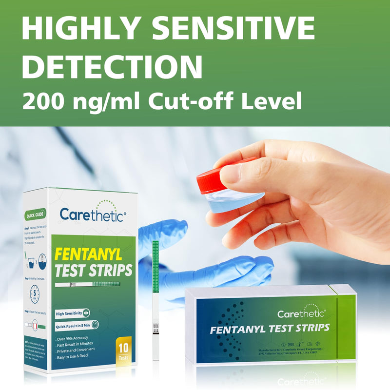[10 Pack] Fentanyl Test Strips - Rapid Safety Test by Carethetic