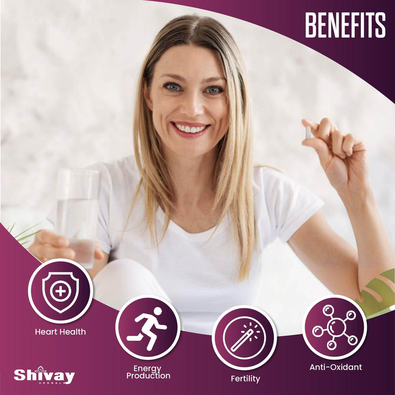 Co Enzyme Q10 200mg Per Capsule | Pure & Natural Ubiquinone | High Strength CoQ10 Vegan Capsules Supplement | Made in The UK | Shivay Herbals (120 Capsules) 120 Capsules