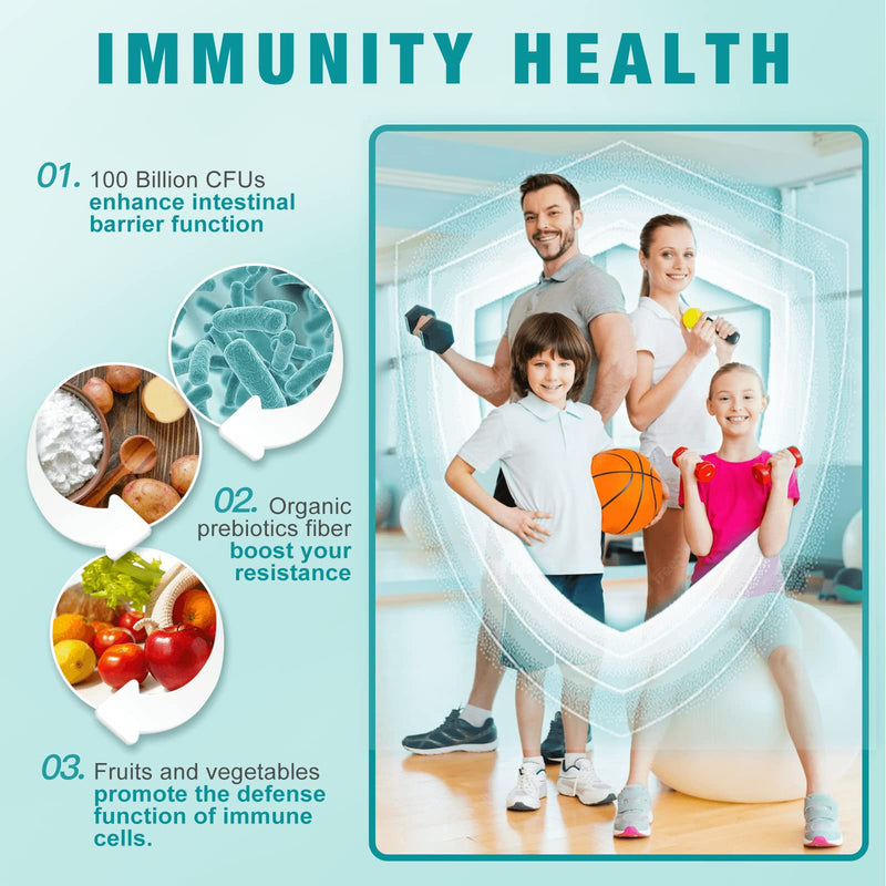 [Australia] - NATURE TARGET Probiotics for Women-Men-Kids Digestive Health, Prebiotics and Probiotics for Women, 100 Billion for Gut and Immune Health, No Refrigeration, 90 Veggie Capsules (45 Days Supply) 