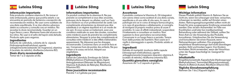 [Australia] - Lutein 50mg - 180 capsules - Suitable for vegans - Supply for up to 6 months - SimplySupplements 