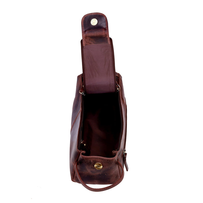 Leather Travel Dopp Kit Toiletry Bag Men Shaving Women and Mens Case Bags Organizer Bathroom Shaving kit Brown