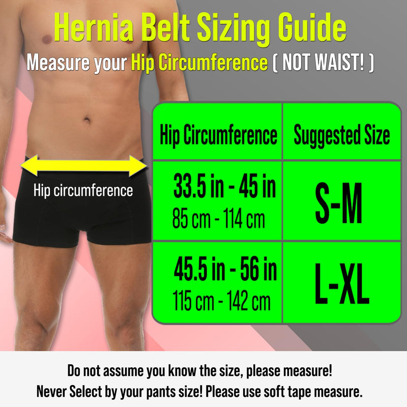 [Australia] - Hernia Belt for Men & Women. Femoral, Umbilical, Inguinal Hernia Belts. Groin Brace Truss Support Guard With Removable Compression Pad. Comfortable Adjustable Waist Strap Hernia Guard Black S-M Small/Medium 