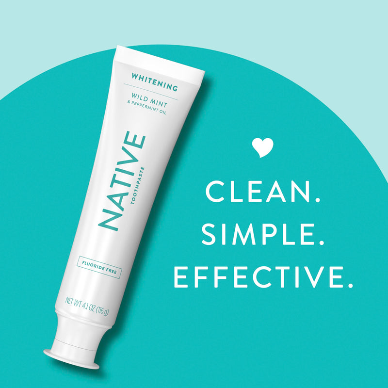 [Australia] - Native Whitening Wild Mint & Peppermint Oil Fluoride Free Toothpaste, 4.1 oz Pack of 3 