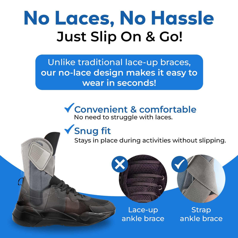 Adjustable Ankle Brace for Men & Women – Support for Sprained Ankle, Mild Sprains, Achilles & Sports | Lightweight Ankle Stabilizer for Injury Recovery & Active Lifestyles One Size（Pack of 1）