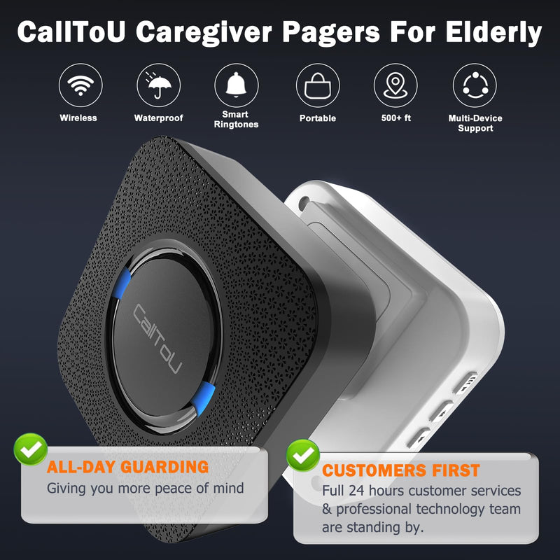 [Australia] - CallToU Wireless Caregiver Call Button Elderly Monitoring Alert Systems for Seniors 1 Plugin Receiver 2 Waterproof Transmitters 1 receiver + 2 call button 