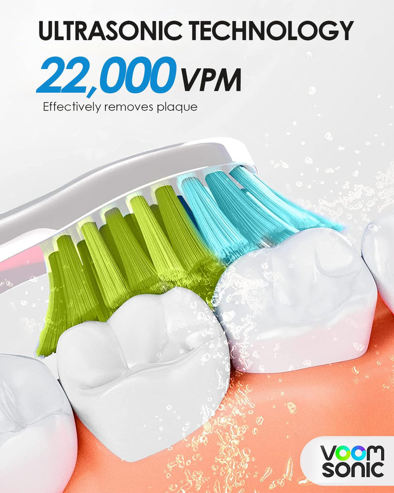 [Australia] - Voom Sonic Go 1 Series Travel Electric Toothbrush, Travel Toothbrush (Dentist Recommended) - Battery Operated Toothbrush for Adults & Kids, Sonic Toothbrush, Portable w/ 2 Minute Timer Metallic Rose 